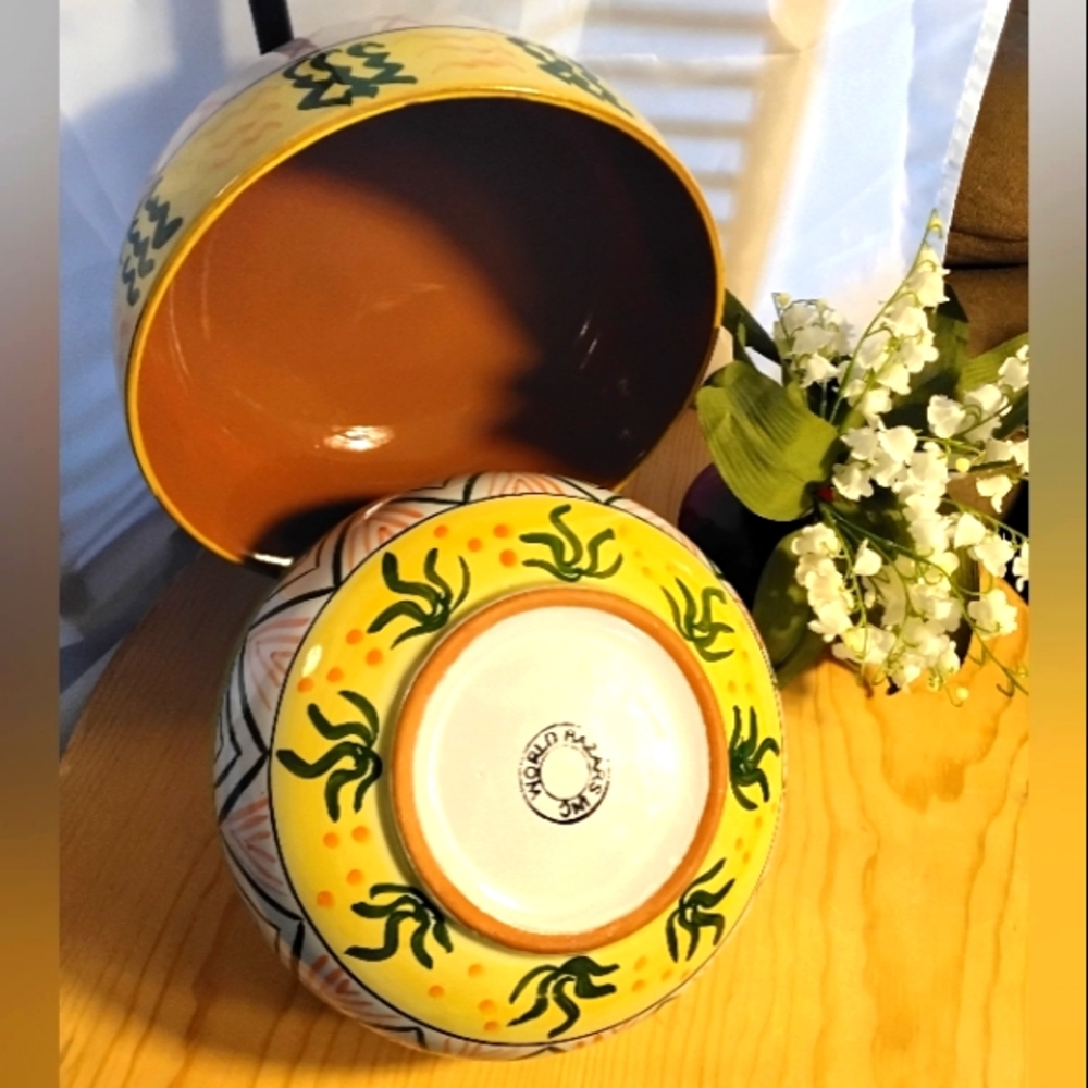 World Bazaars Oversized Ceramic Bowl Soup/Ramen Hand-Painted - Set Of 2